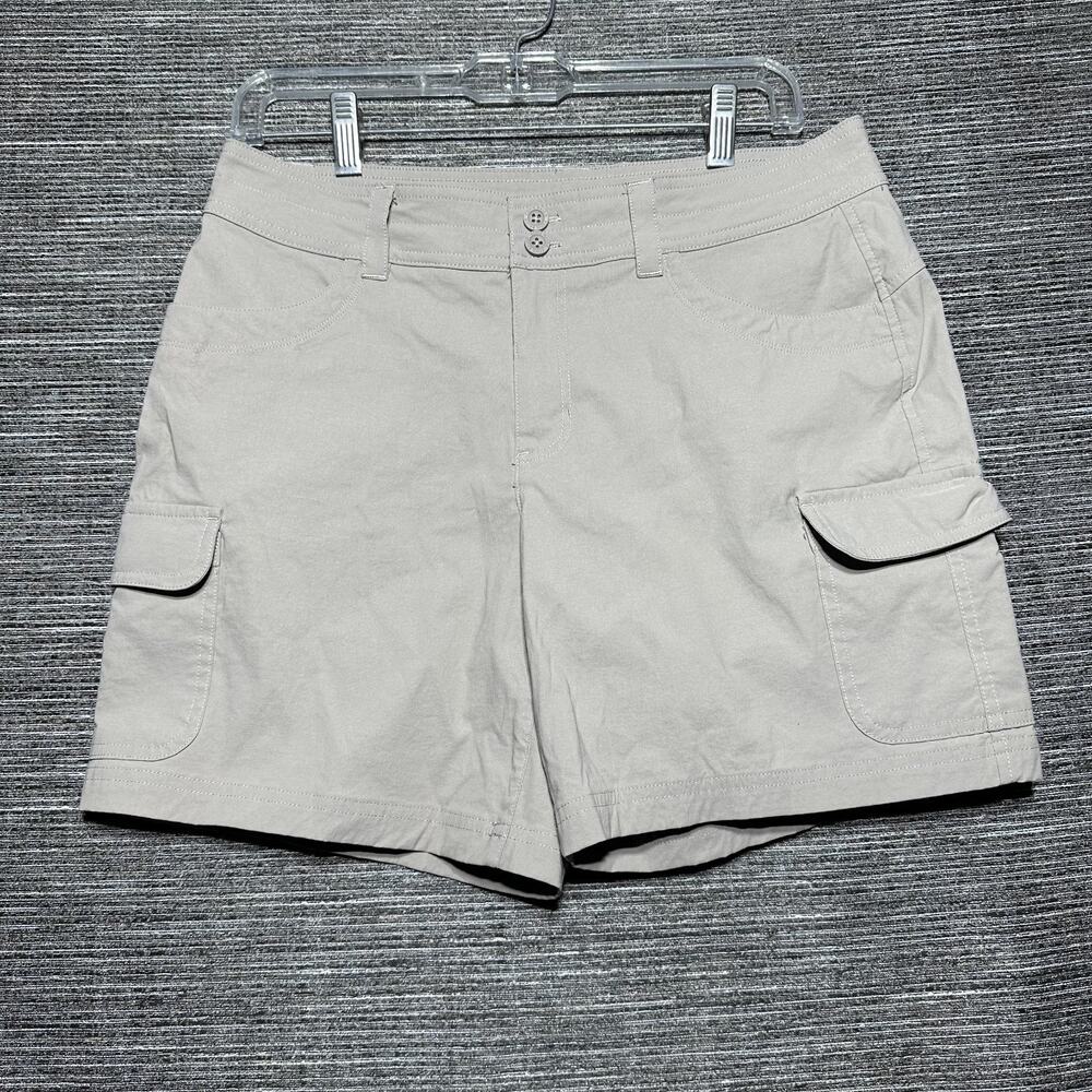 Eddie Bauer Shorts Women's Size 8 Khaki Gray Hiking Outdoor Summer Trail Stretch